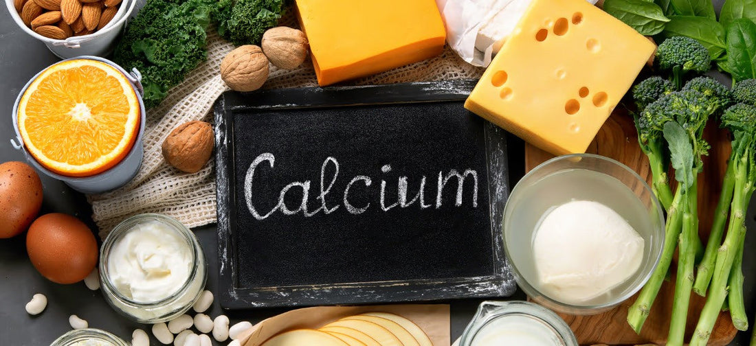produkty bogate w wapń ułożone obok siebie
