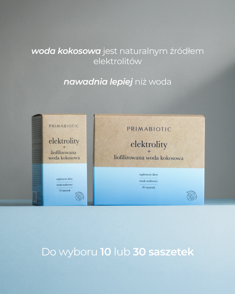 Elektrolity bez cukru Primabiotic w 2 wariantach: 10 i 30 saszetek