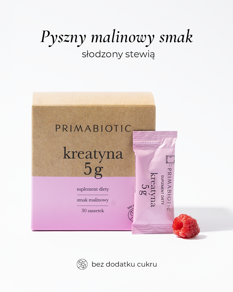 Monohydrat kreatyny Primabiotic - saszetki o smaku malinowym