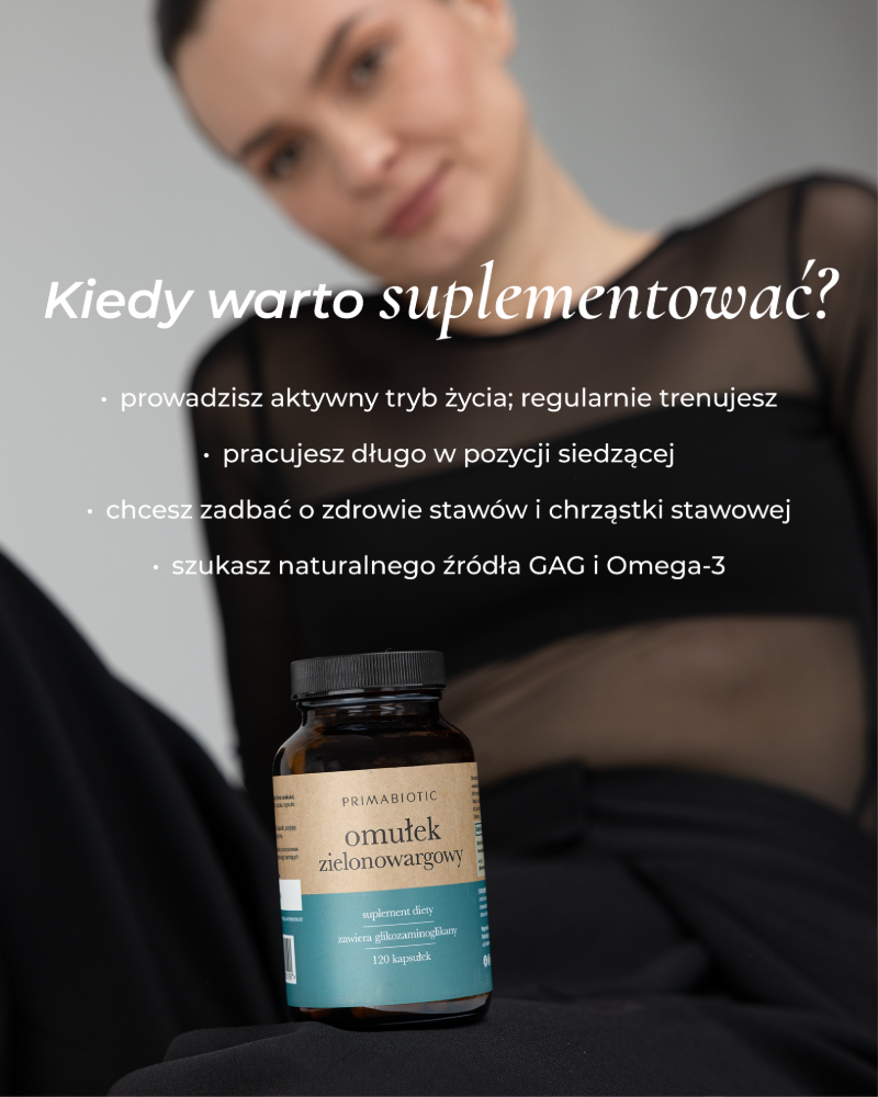 Infografika - kiedy warto suplementować omułek zielonowargowy.