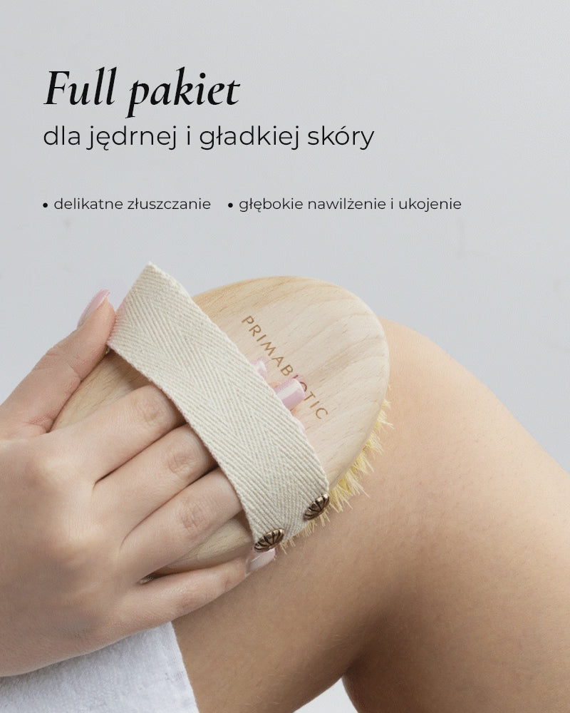 Zestaw: krem + szczotka do twarzy + balsam + szczotka do ciała