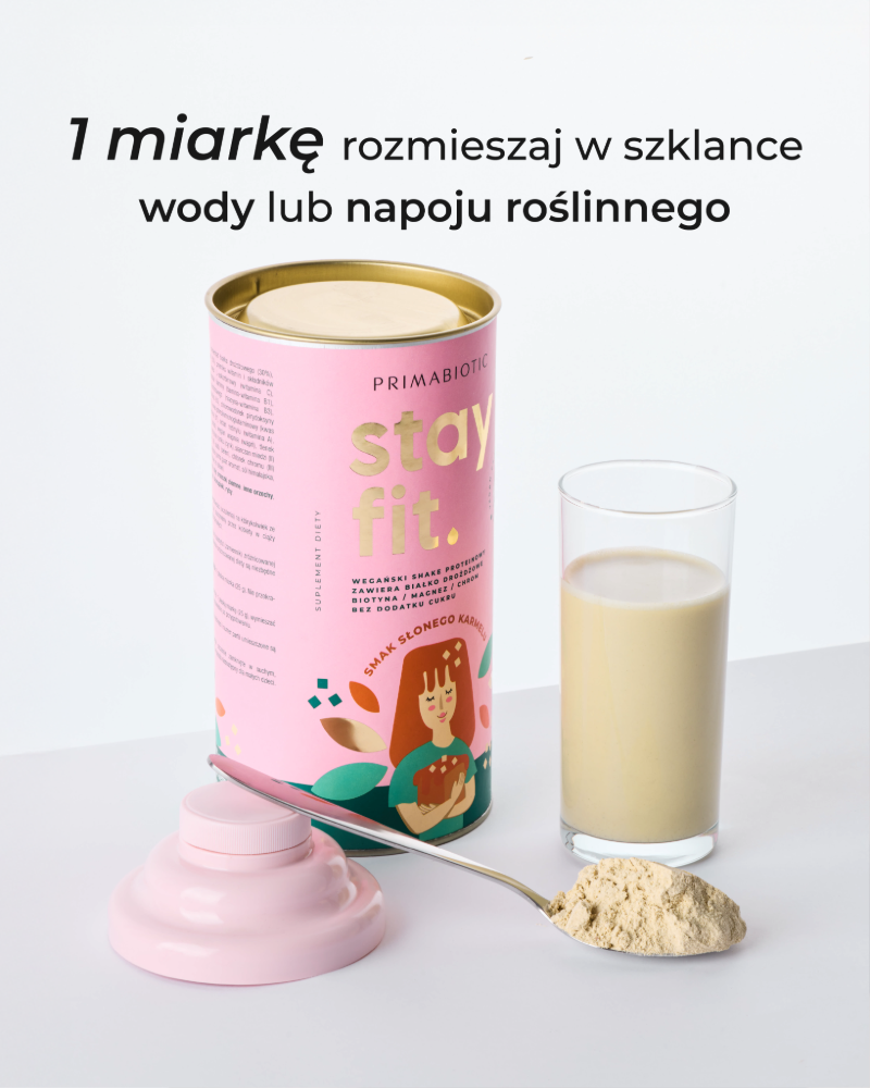 Wegański shake proteinowy słony karmel