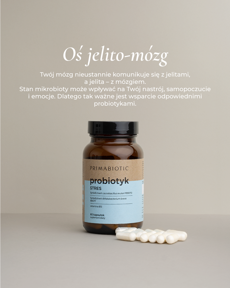 Probiotyk na stres Primabiotic wspierający oś jelito-mózg, nastrój i równowagę mikrobioty