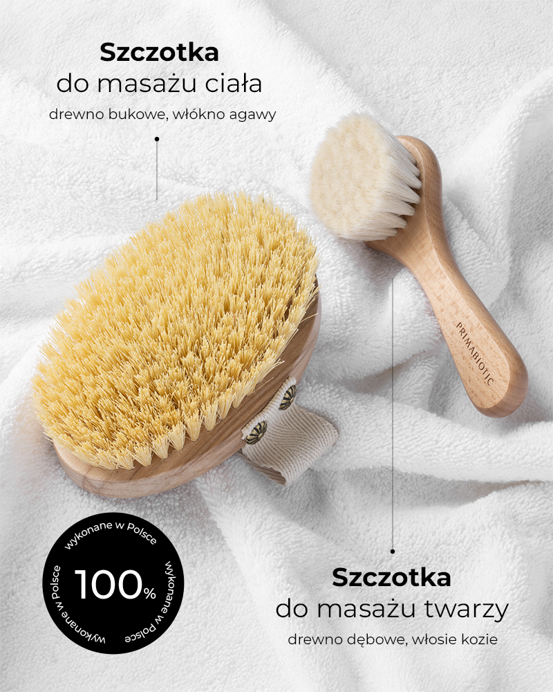 Zestaw: krem + szczotka do twarzy + balsam + szczotka do ciała