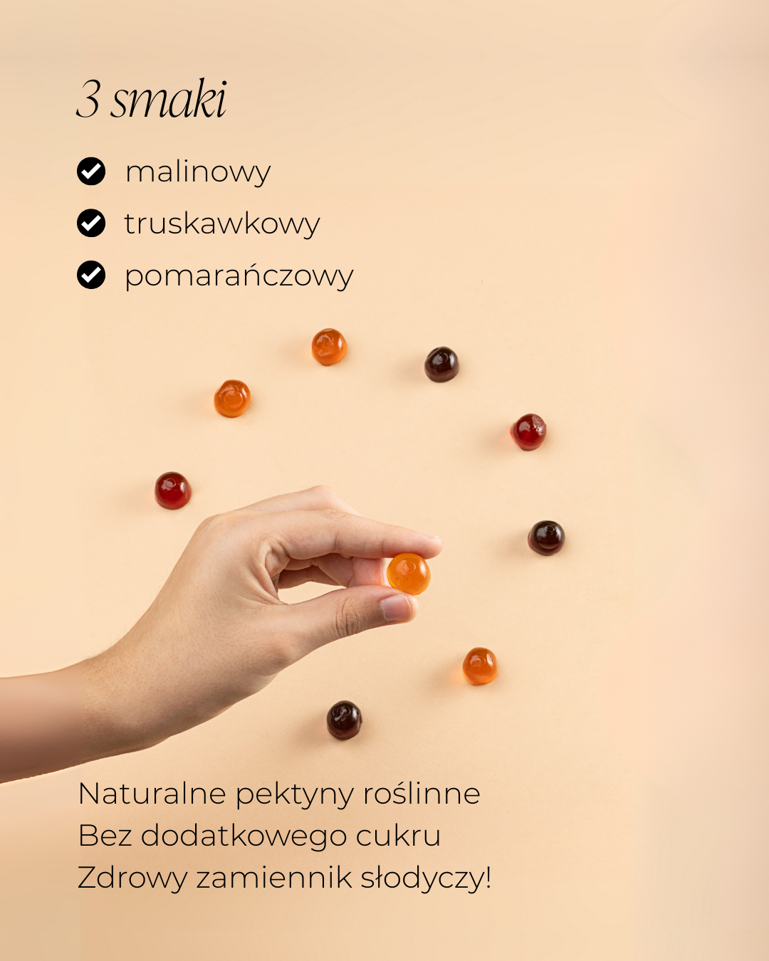 żelki dla dzieci multiwitaminowe 3 smaki: malinowy, truskawkowy i pomarańczowy