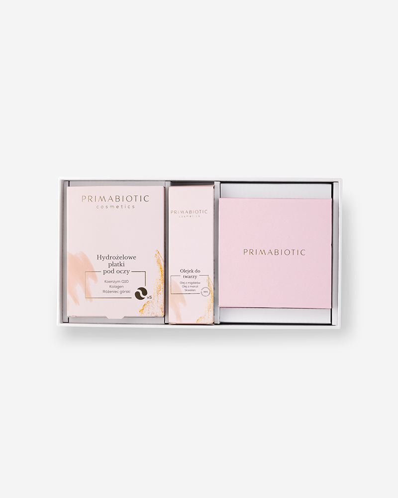 Zestaw: gua sha + olejek + hydrożelowe płatki pod oczy