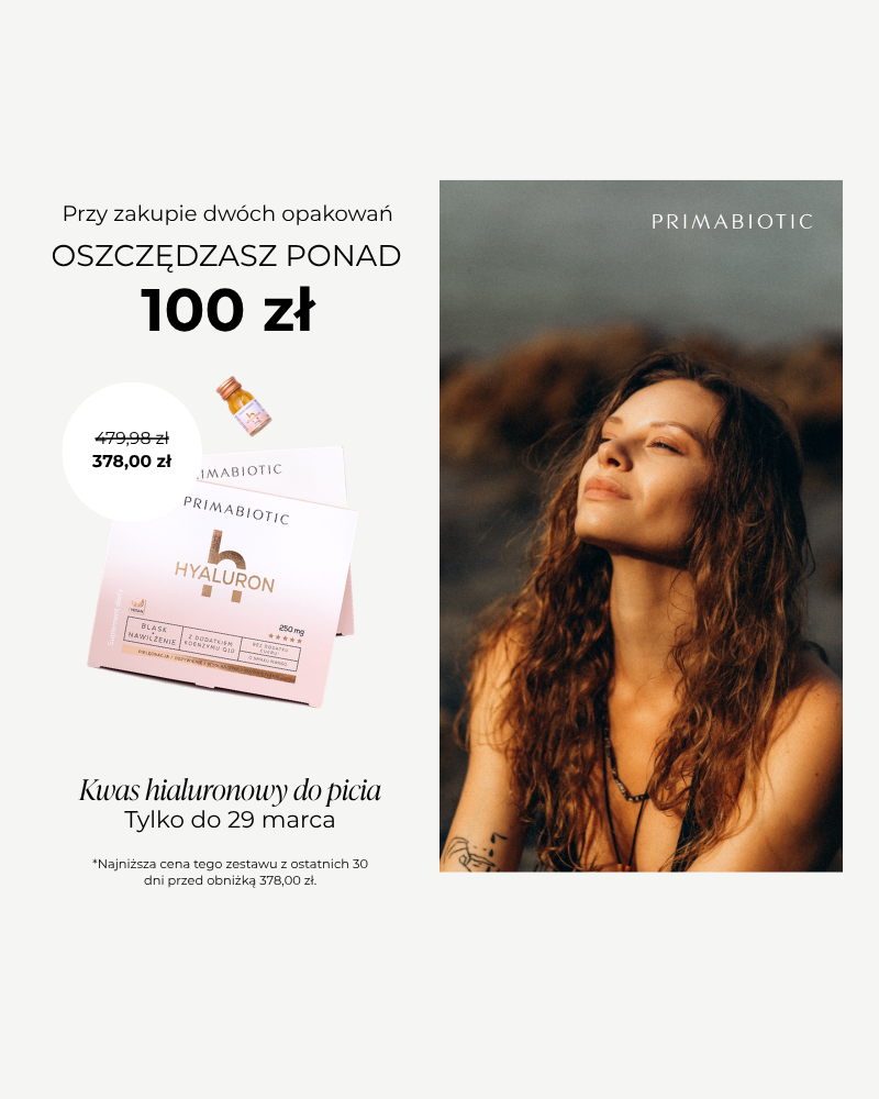Primabiotic Hyaluron - kwas hialuronowy do picia - 2 opakowania x 30 szt.